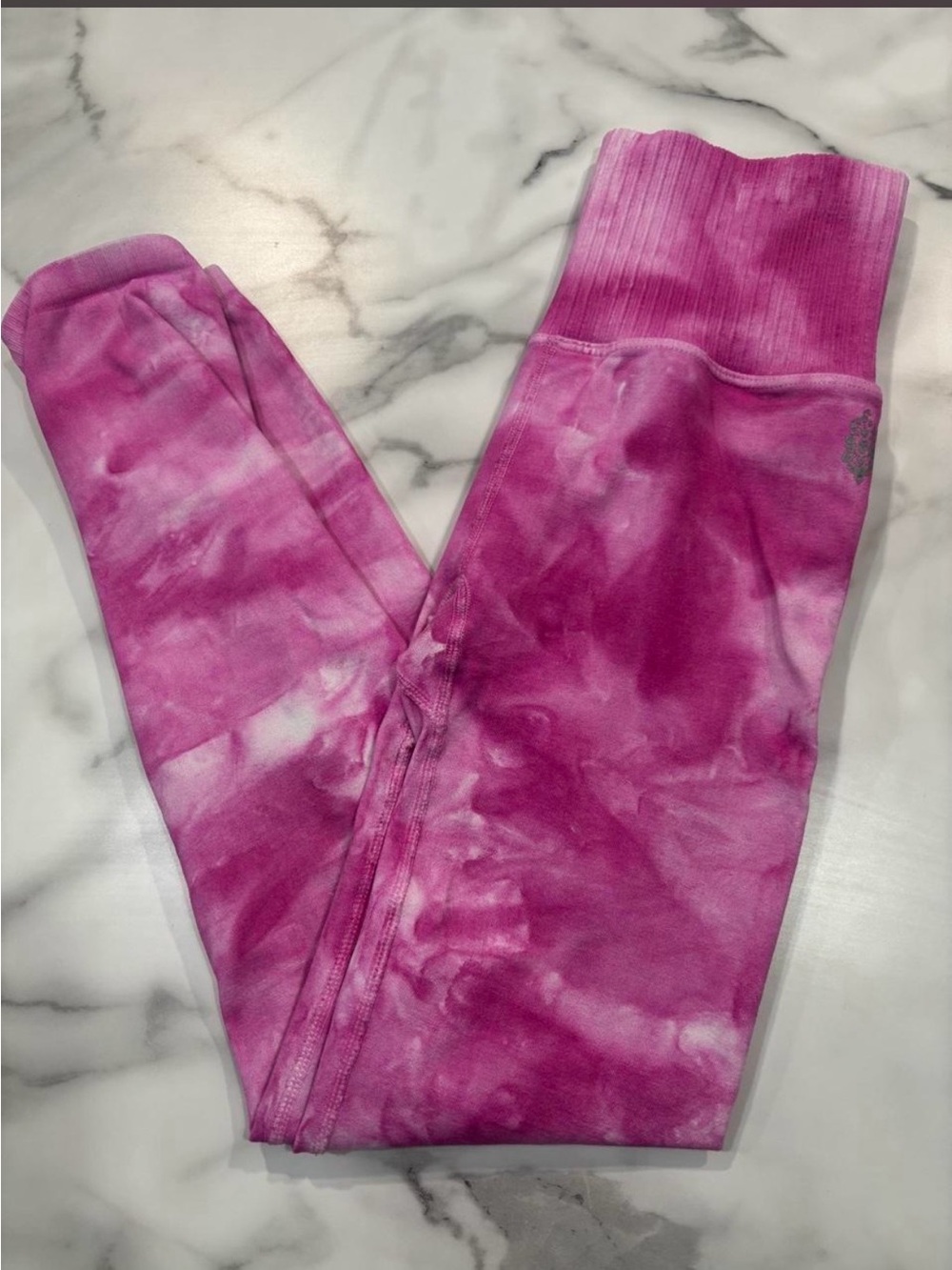 Free People Pink Tie-Dye High-Waist Leggings